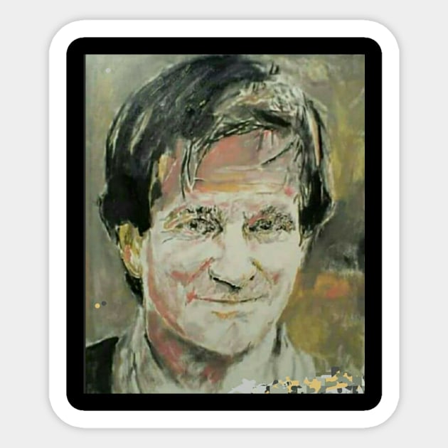 Robin Williams Sticker by Mike Nesloney Art